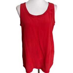 Ellen Ashley Silk Red Sleeveless Tank Top